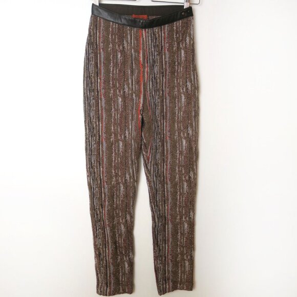 Missoni Slim Knit Trouser Pant With Leather Trim Waist Size 40 - Picture 2 of 14